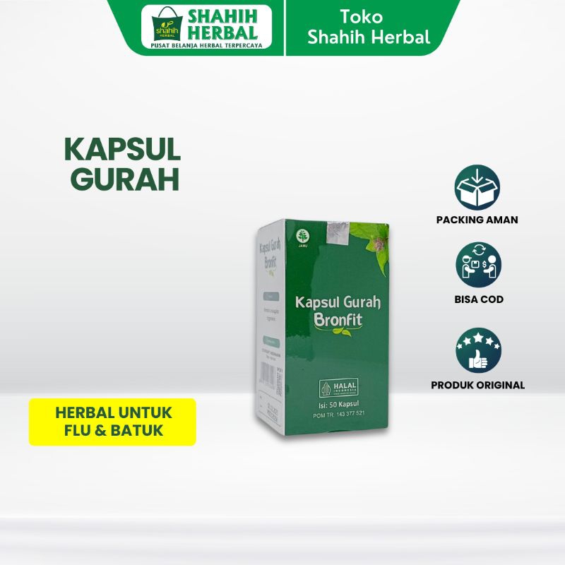 Gurah Bronfit kapsul herbal penyembuh batuk, gurah , penyakit pernapasan dan penyakit laiinya.