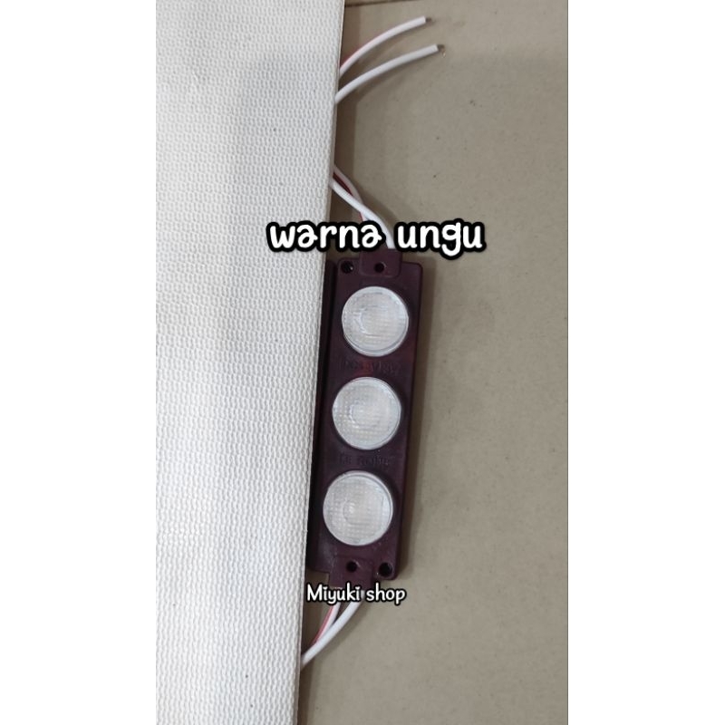 lampu LED 3 mata 12V 3Watt warna ungu