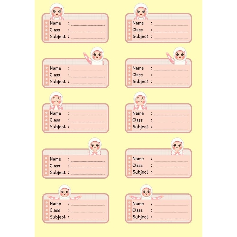 

Sticker Nama Label Buku Pelajaran Mapel Sekolah