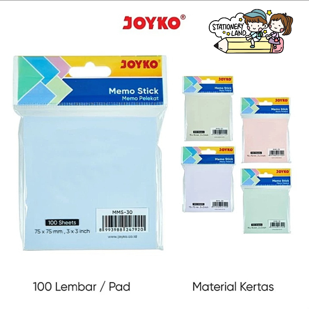 

( StaLand / DAPAT 1 BUAH ) MEMO STICK JOYKO MORANDI MMS-30 / Memo Tempel Sticky Notes Note Joyko Morandi MMS-30 original