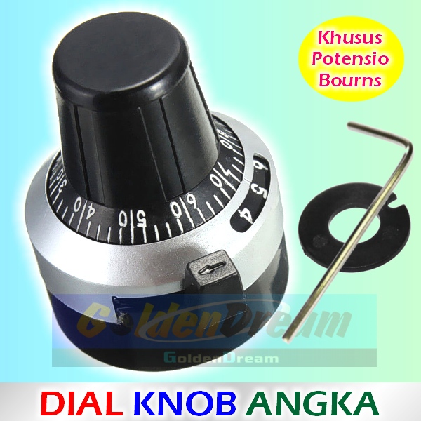 Dial Knob Angka Linear Scale Khusus BOURNS 3590S RV24 Potensio Tutup