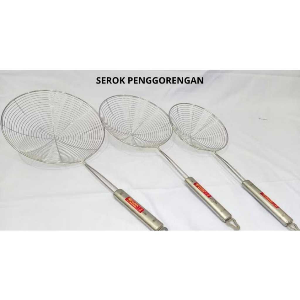 Serokan Gorengan / Saringan Gorengan / Serok Parabola / Serok Mie / Serok Stainless / Saringan Minya