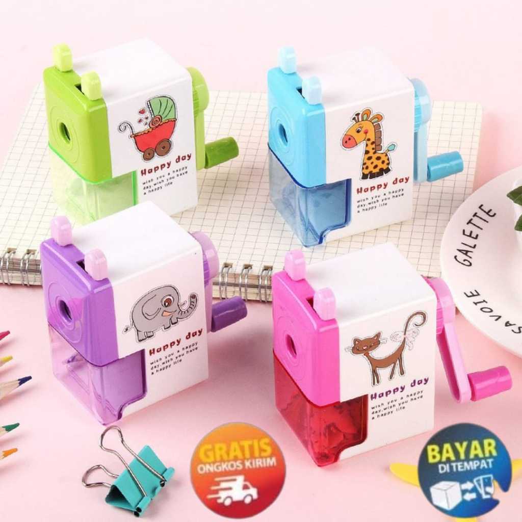 

SANDBOX - KP162 PENSIL RAUT LUCU RAUTAN PUTAR SERUTAN PENSIL PUTAR GAYA KARTUN SHARPENER RAUTAN MEJA 4 WARNA