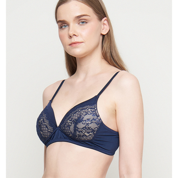 Bra Wanita Tanpa Kawat Wireless / Wirefree Busa Tipis ST YVES Full Cup 34A 34B 36A 36B 38A Pakaian