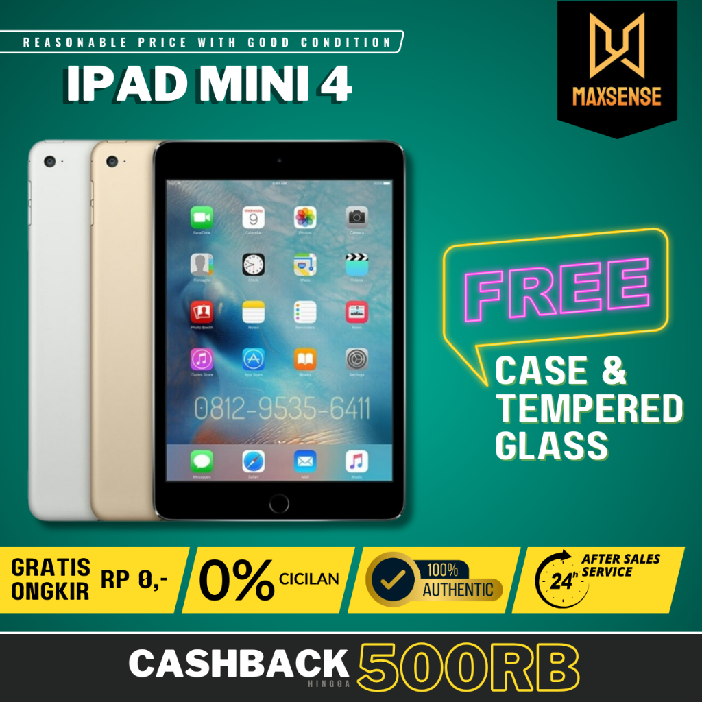 iPad Mini 4 3 2 Wifi Only & Cellular 128GB 64GB 32GB 16GB Second Resmi