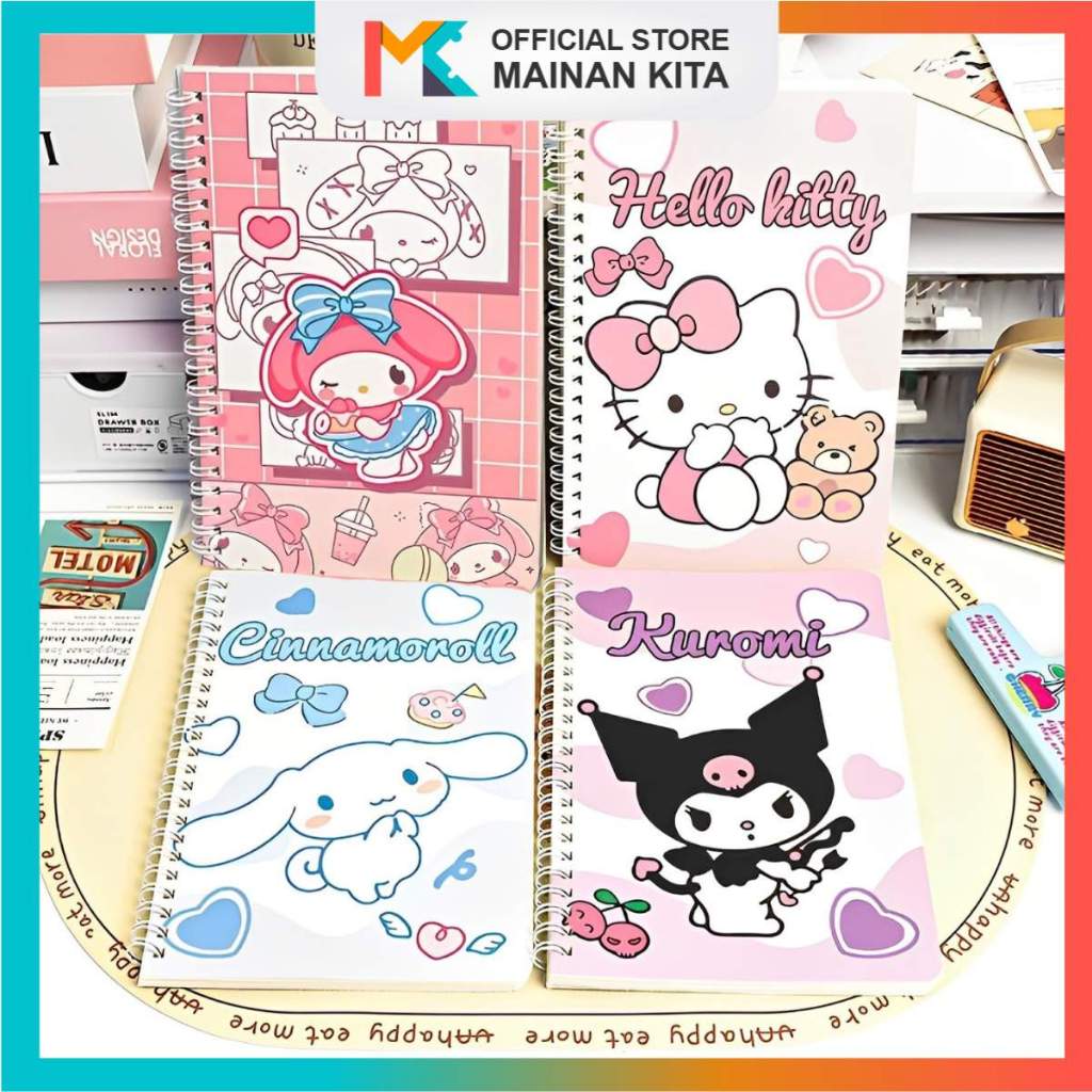 

MK634 Notebook Buku Tulis Ukuran A5 Karakter Lucu Kuromi, Cinnamoroll, My Melody dan Hello K