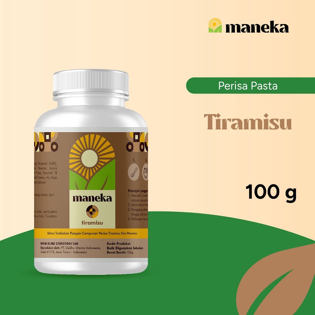 

Maneka Tiramisu Perisa Pasta - Aroma Perasa & Pewarna Makanan Rasa Tiramisu 100 ML