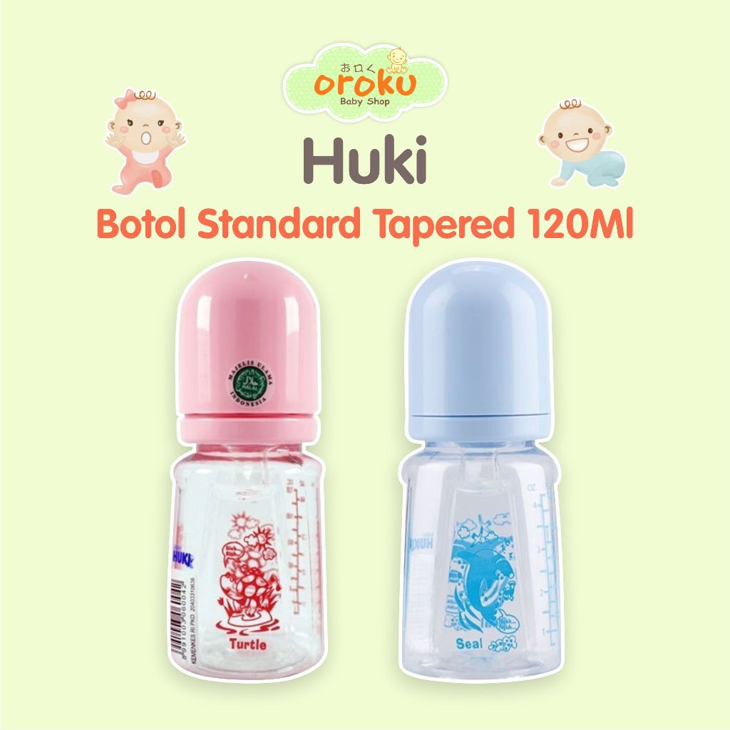 HUKI BOTOL STANDARD TAPERED 4OZ 120ML / BOTOL SUSU BAYI