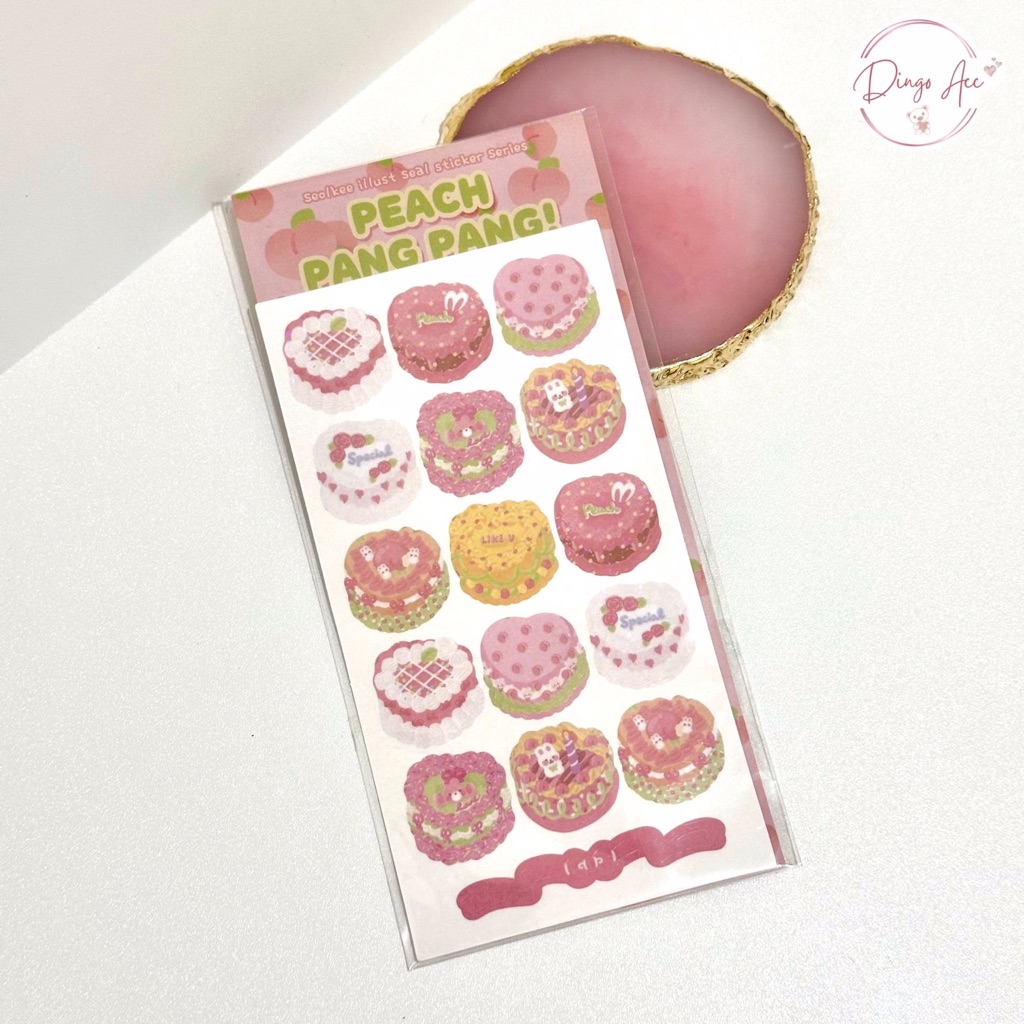 

Sticker Korean Cake Peach Pang Pang! Cute Aesthetic Design for Diary Journal Accecories – DingoAcc