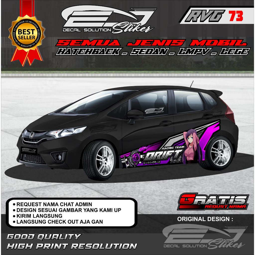 STIKER MOBIL THAILOOK LIVERY JAZZ YARIS AVANZA XENIA GRATIS REQUEST NAMA RVG-73