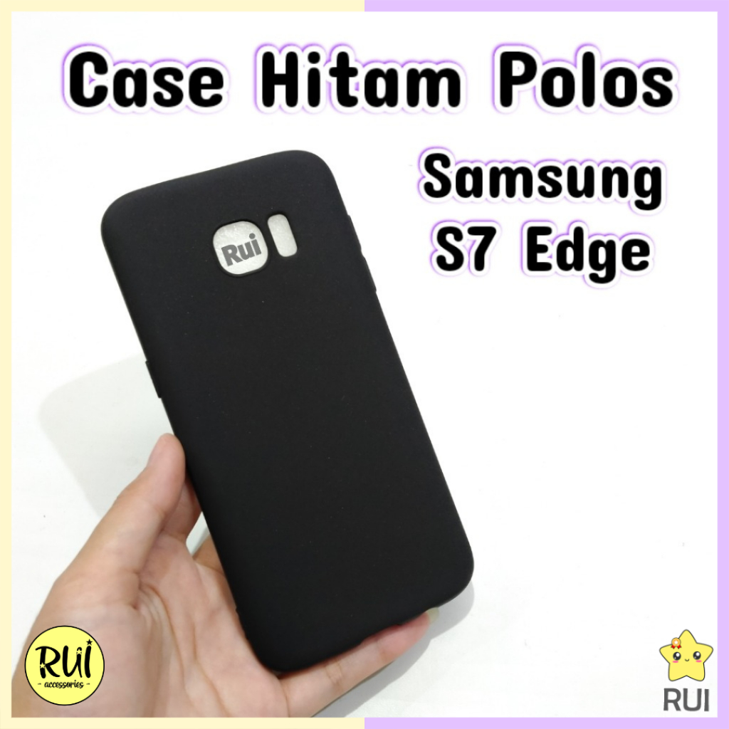 Case Hitam Samsung S7 Edge Softcase Polos Silikon HP Lentur Black Matte