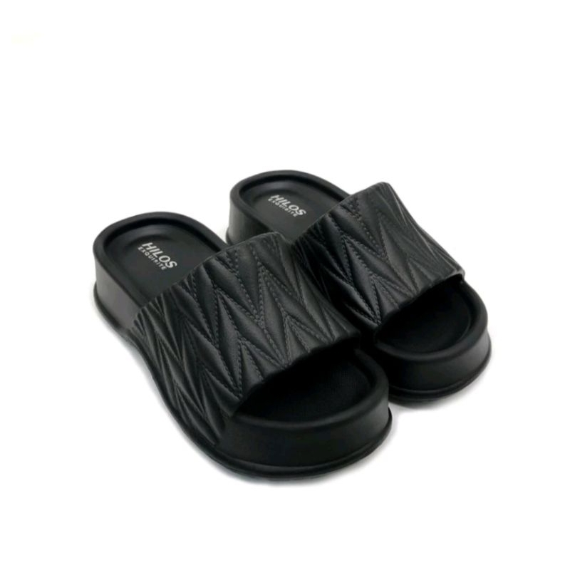 Sandal Wedges Wanita Selop Karet Kekinian