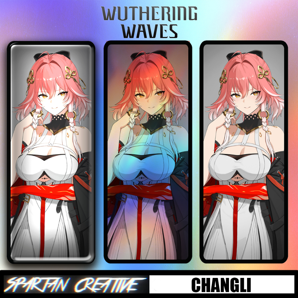 

Sticker Slap Timbul Hologram Changli Wuthering Waves Waterproof