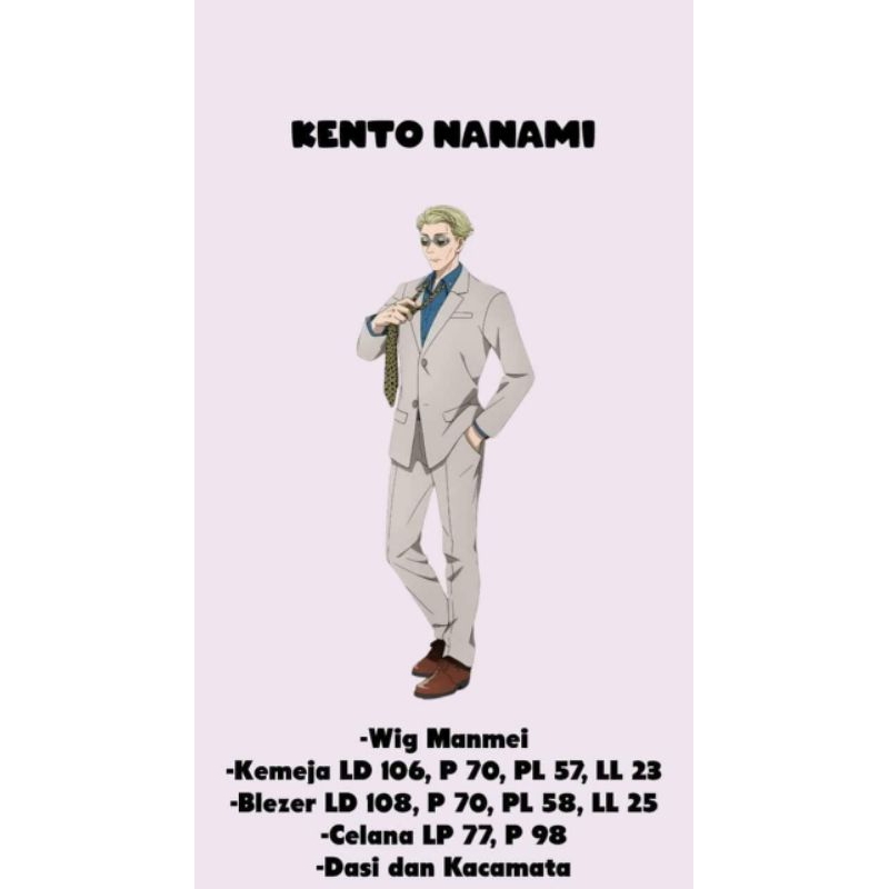 costume Nanami kento jujustu kaisen nanamin jjk costume dan wig cosplay fullset