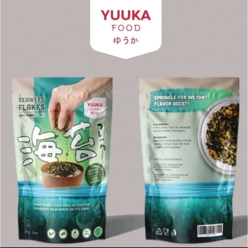 

YUUKA SEAWEED FLAKES ABON RUMPUT LAUT ORIGINAL FLAVOUR L/BBQ FLAVOUR 50GR