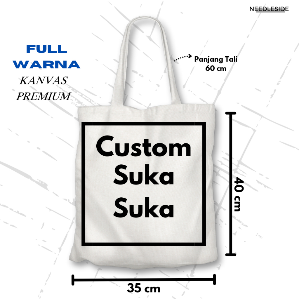 Needleside - Tote Bag Canvas Custom / Tote Bag Custom Murah