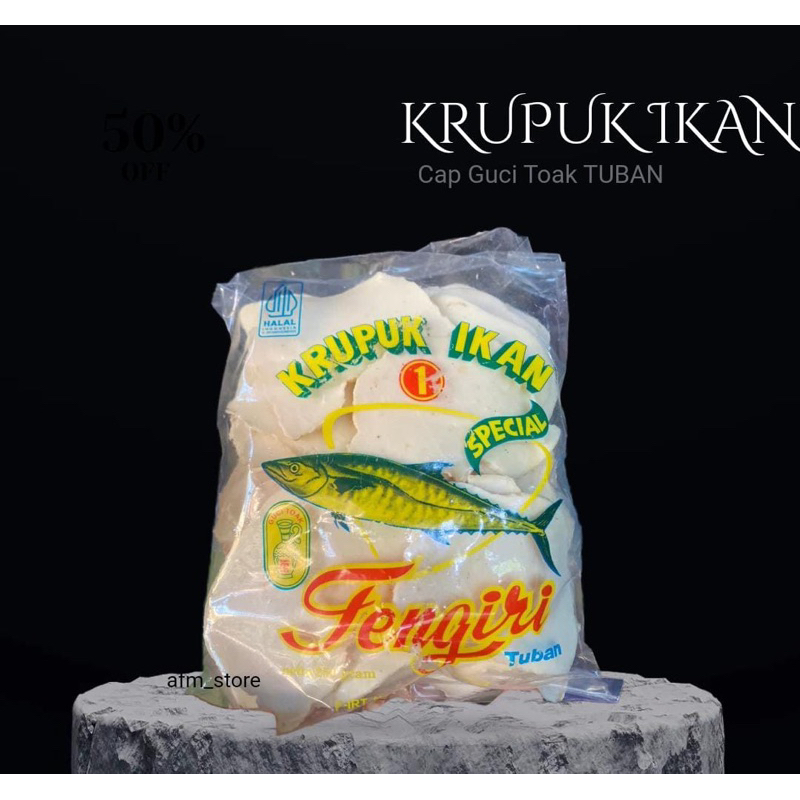 

KRUPUK IKAN TENGIRI TUBAN CAP GUCI TOAK kerupuk ikan tuban