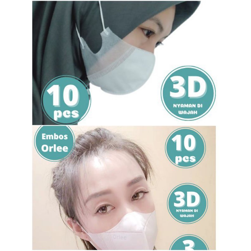 Masker Duckbill Earloop & Hijab Headloop Putih isi 10 pcs kwalitas Sensi Duckbill