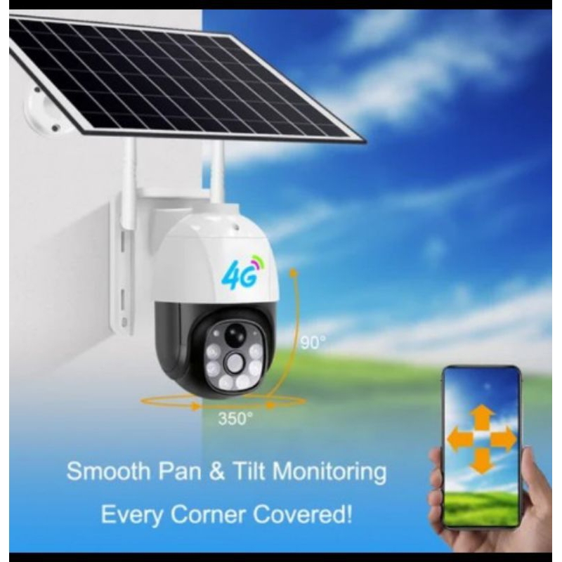 IP Camera CCTV Solar Panel SimCard 4G/5G Outdoor CCTV Tenaga Surya/Matahari