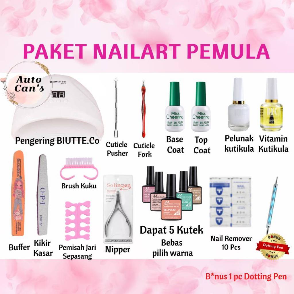 PAKET NAIL ART  PAKET PEMULA UNTUK NAIL ART MANICURE PEDICURE