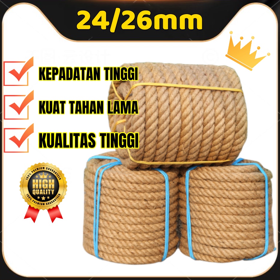 

Sale Oke Tali tambang 24mm 26mm kuat tahan lama tali goni tarik tambang tali rami