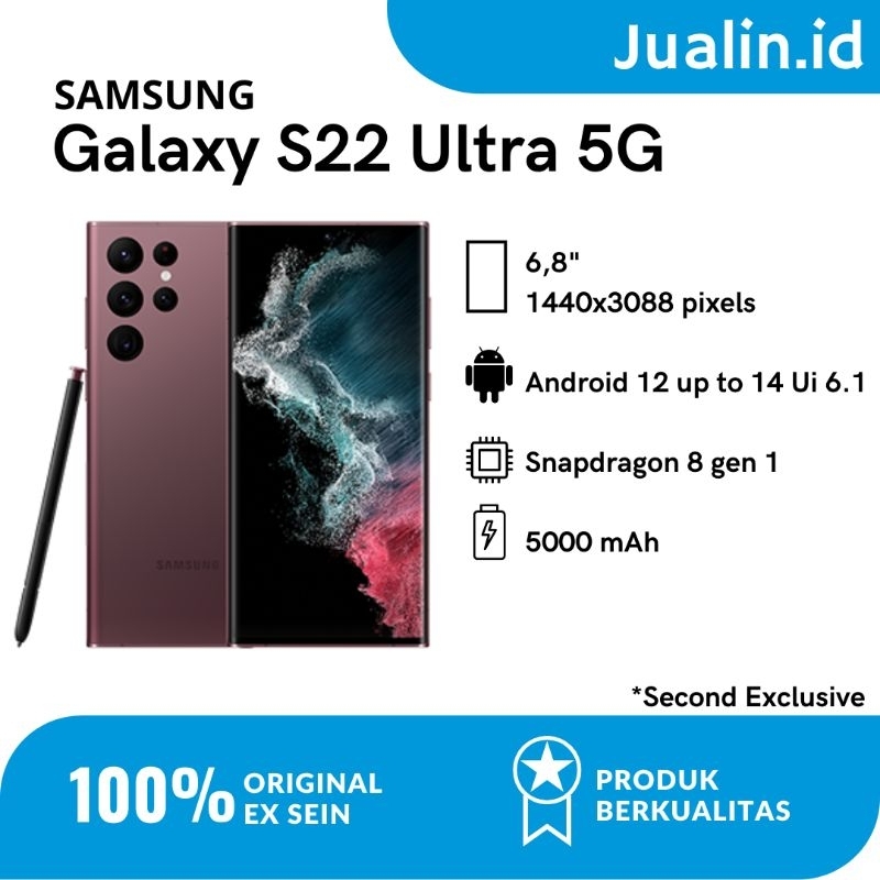 Samsung Galaxy S22 Ultra Second Original Resmi Sein Bergaransi