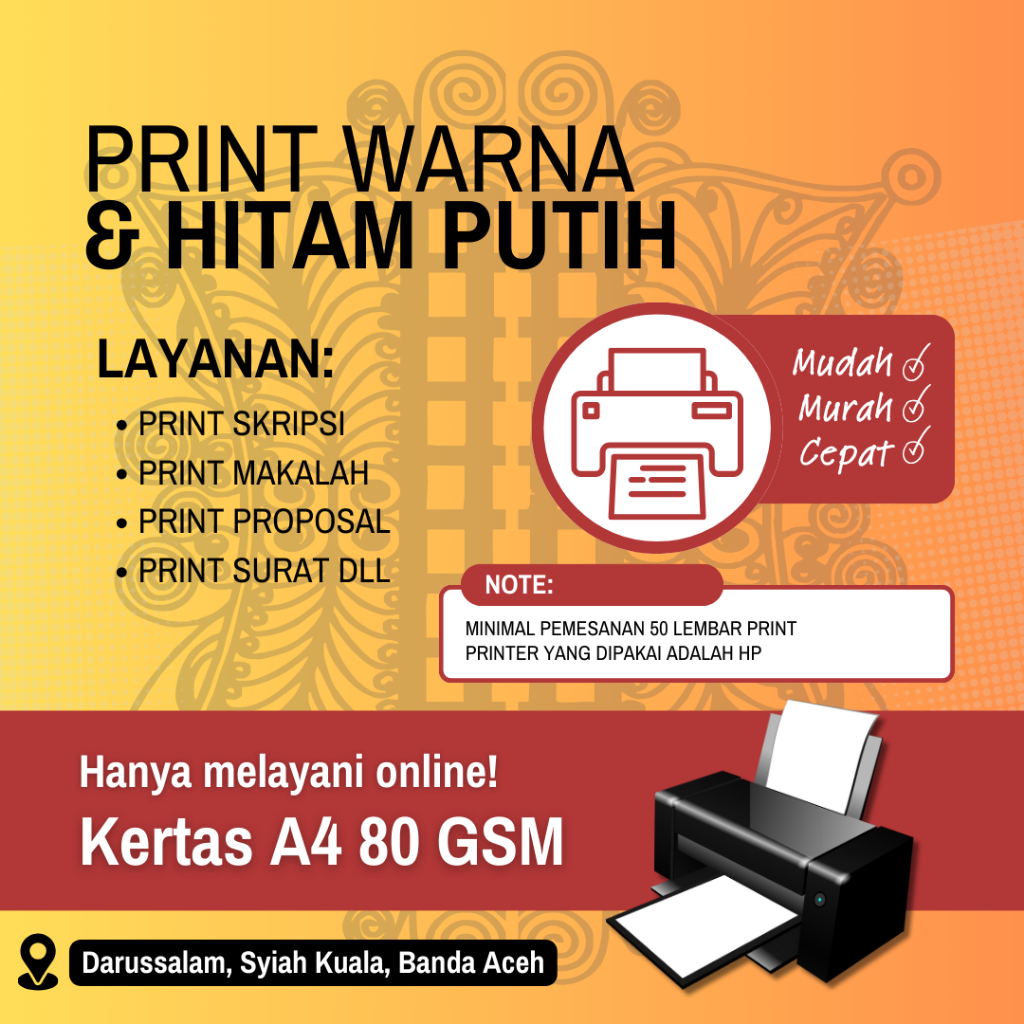 

PRINT KERTAS PAPER HVS A4 WARNA DAN HITAM PUTIH