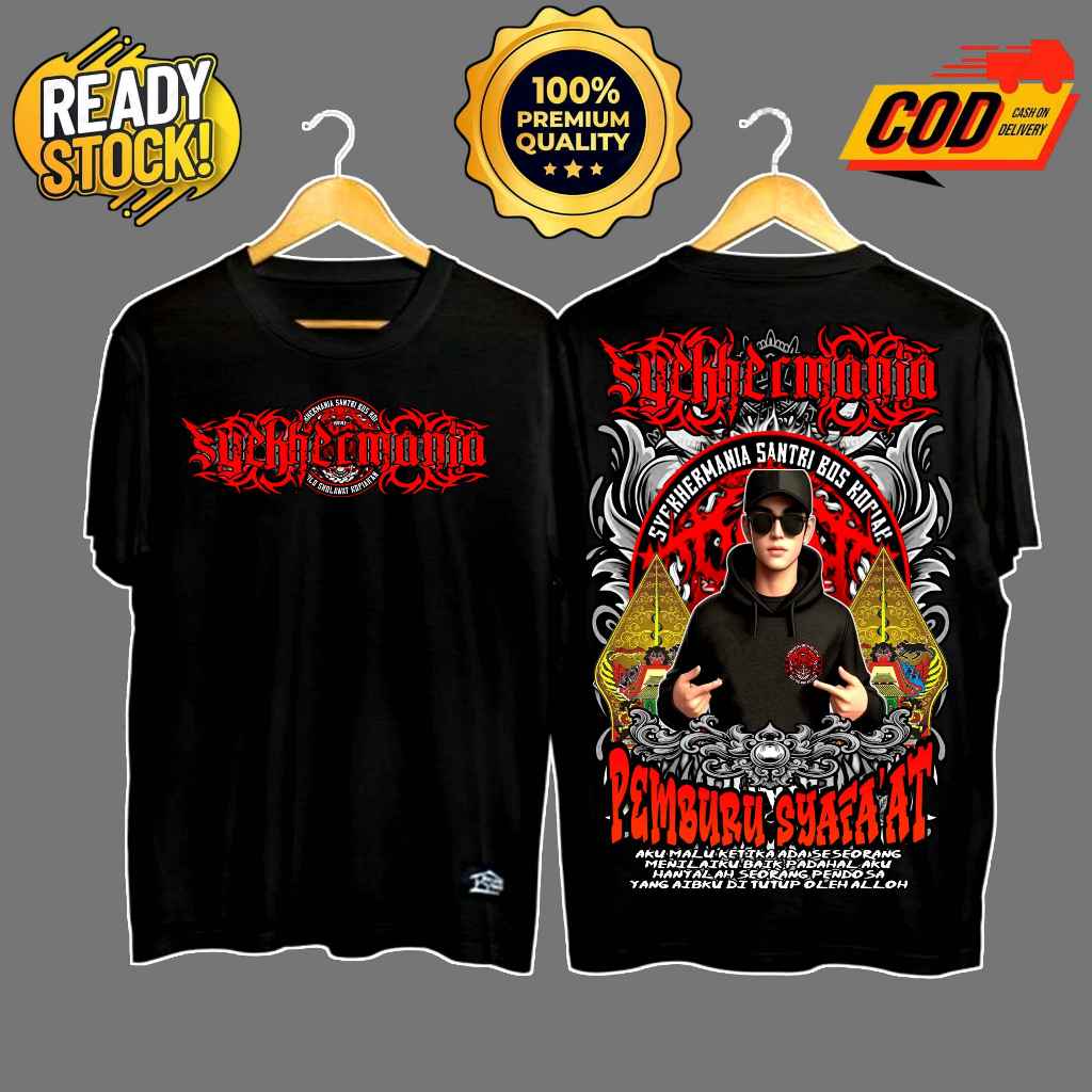KAOS DAKWAH / KAOS SHOLAWAT SYEKHERMANIA / KAOS SANTRI / SYEKHERMANIA SANTRI JOMBLO