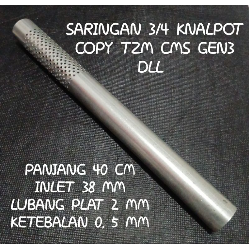 Saringan knalpot racing copy 1/4 CMS gen 3 tzm vnd zrc MDM dr Sound DLL Inlet 38 panjang 40 cm