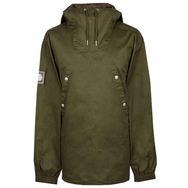 Jaket Pretty Green Cotton Overhead Jacket Colour Green Original