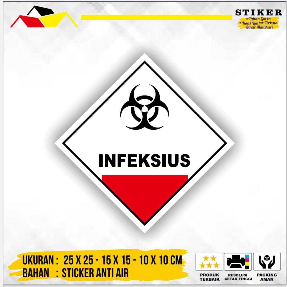 

Stiker Simbol Label K3 B3 Hazmat Infeksius