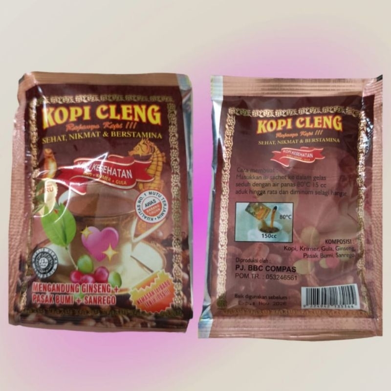 

paket isi 1 sachet kopi bubuk instan clenk