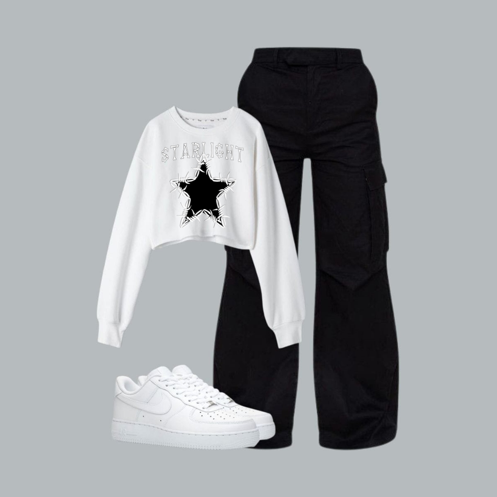 ONE SET STARLIGHT SWEATER CROP - JOGGER POCKET JOY WANITA SET TERBARU