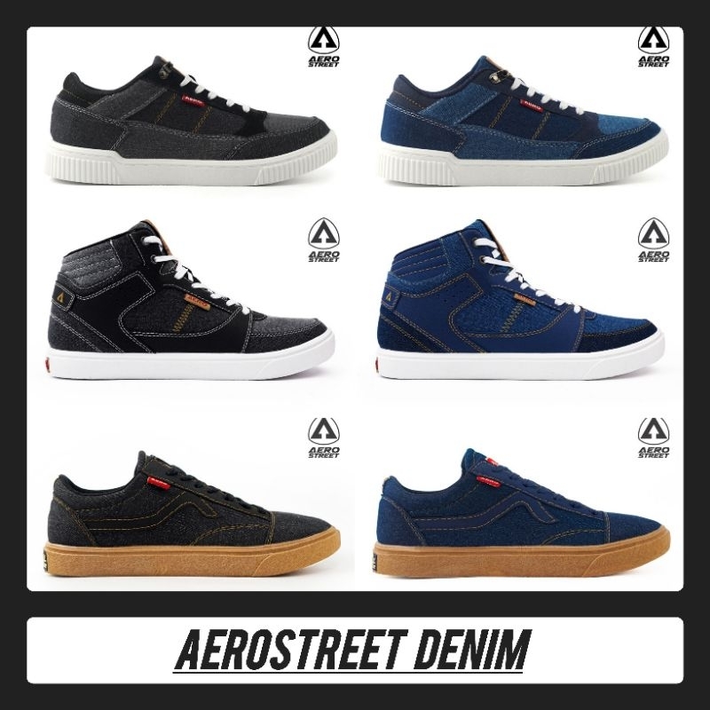 Aerostreet 37-44 Denim Series | Aerostreet Hoops Denim Putih Biru | Aerostreet Hoops Denim Navy | Ae