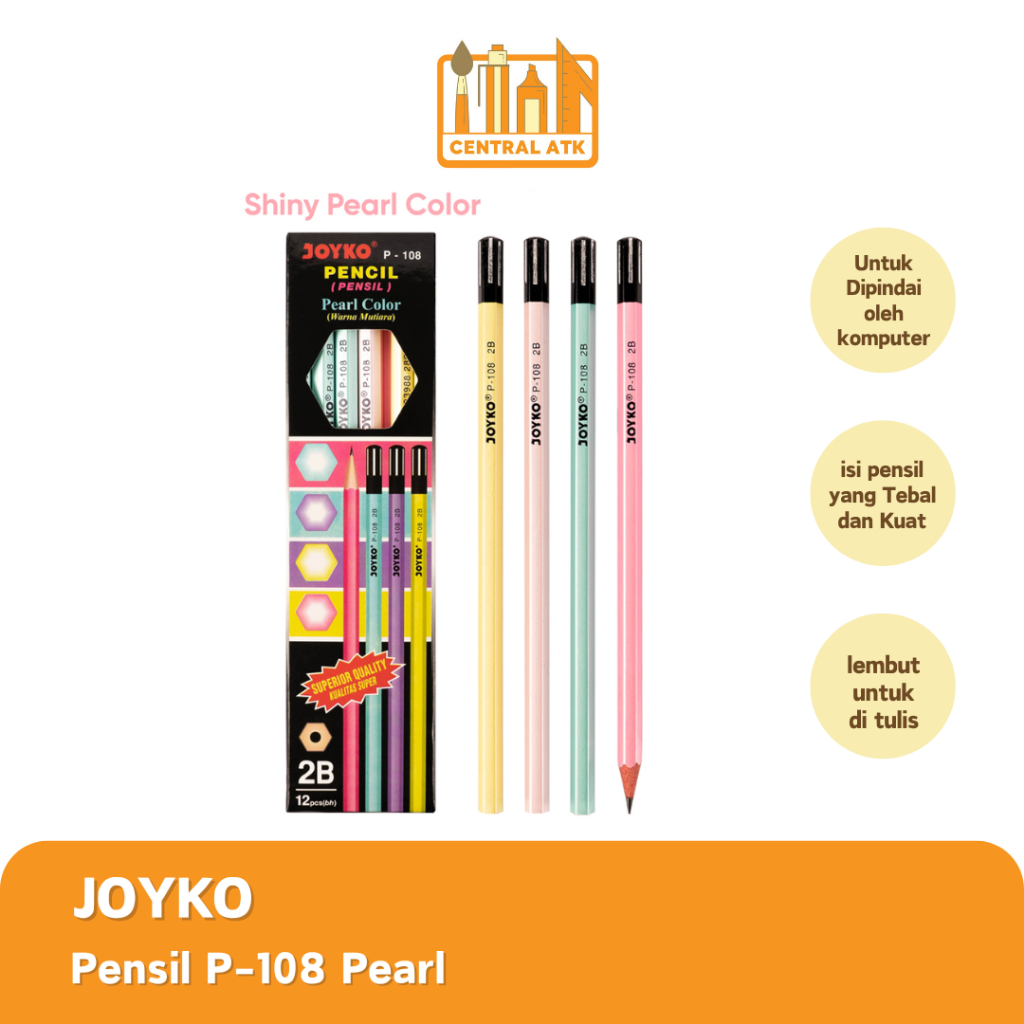 

PENCIL / PENSIL JOYKO 2B P-108 PEARL (1 PACK)