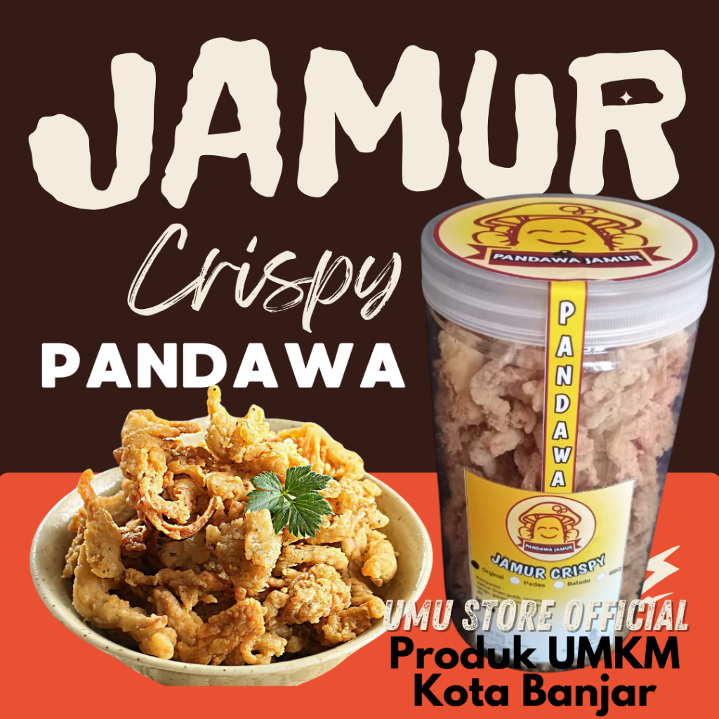 

Pandawa Jamur Crispy Tiram Keripik Snack Grosir Kriuk Cikruh Original Pedas Jajanan Cemilan Murah Enak Gurih Kerupuk Krispi Renyah Toples Kiloan Pouch