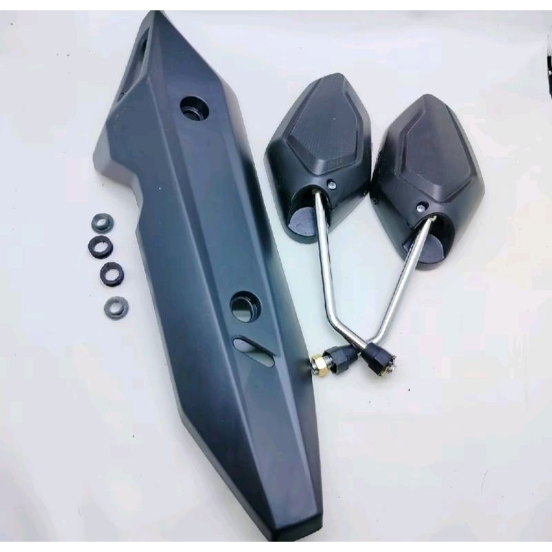 cover tameng knalpot vario 125 new 150 + spion vario chrome ori