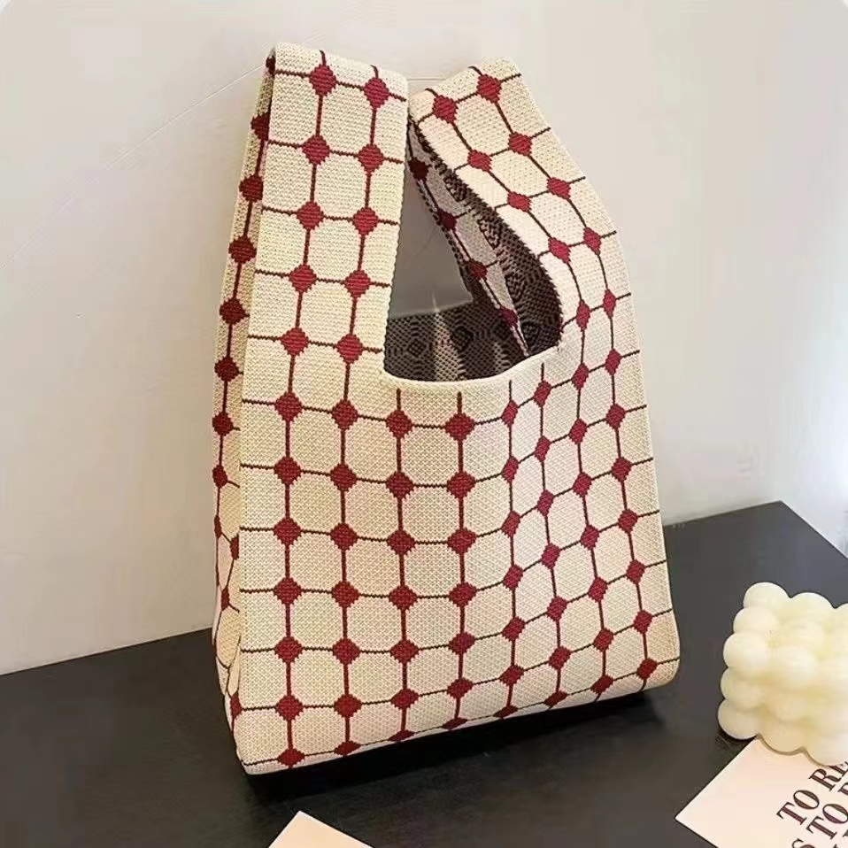 Tas hampers Rajut / Tas Tangan / Knit Knot Bag / Knot Bag Rajut