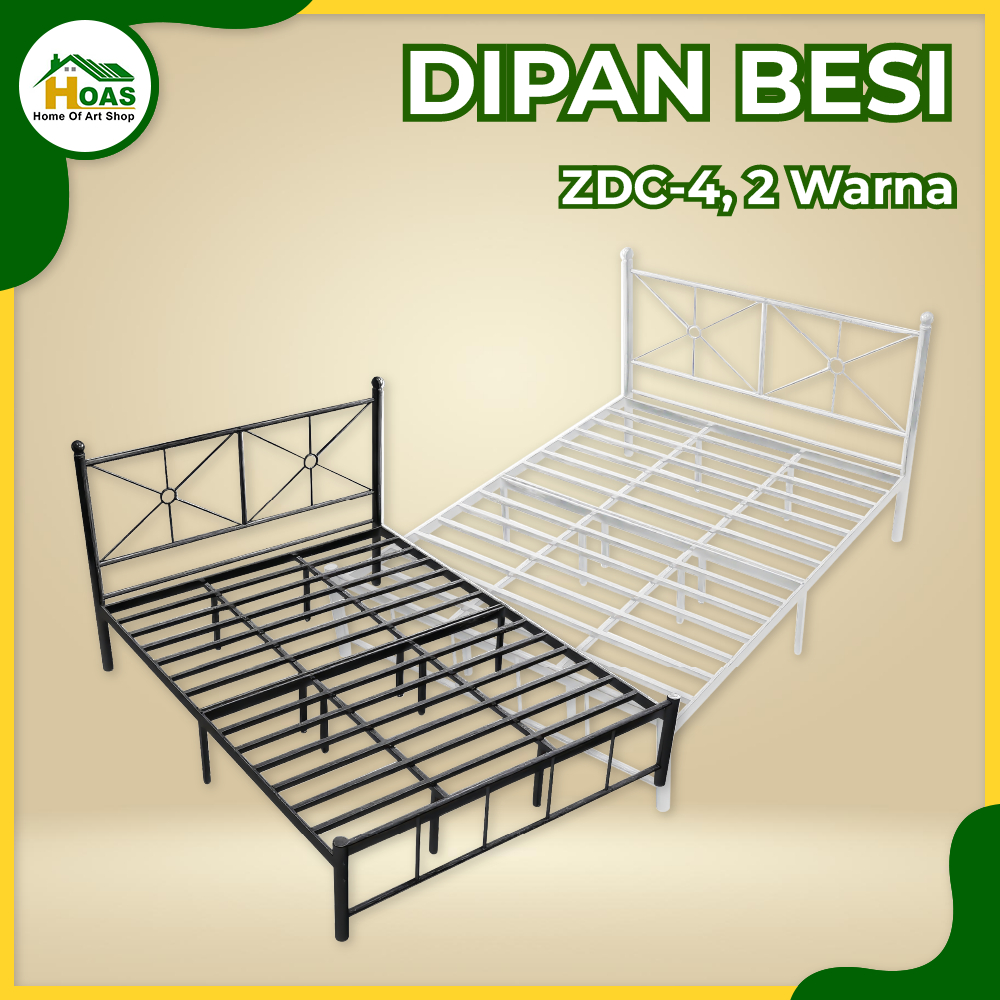 Hoas Official Shop Tempat Tidur Dipan Sandaran Modern Design Ranjang Besi Bed In a Box ZDC-4