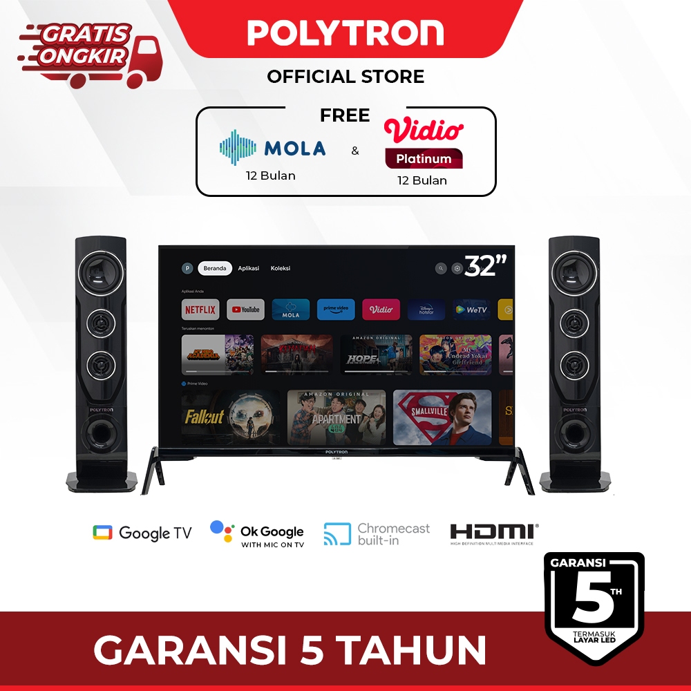 POLYTRON Smart Cinemax Google TV 32 inch PLD 32TG9055