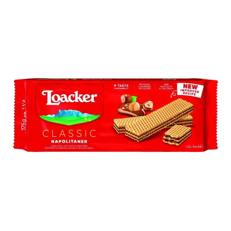 

Loacker Napolitaner / Wafer Dengan Cream Kacang Hazel 175Gr