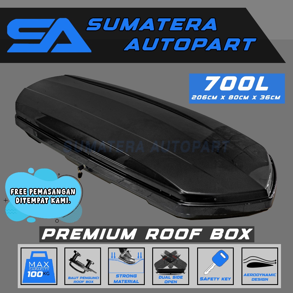NEW Roof Box Roofbox Rofbox Box Slim Bagasi Atas Mobil Universal Material Abs Kapasitas 550L 600L