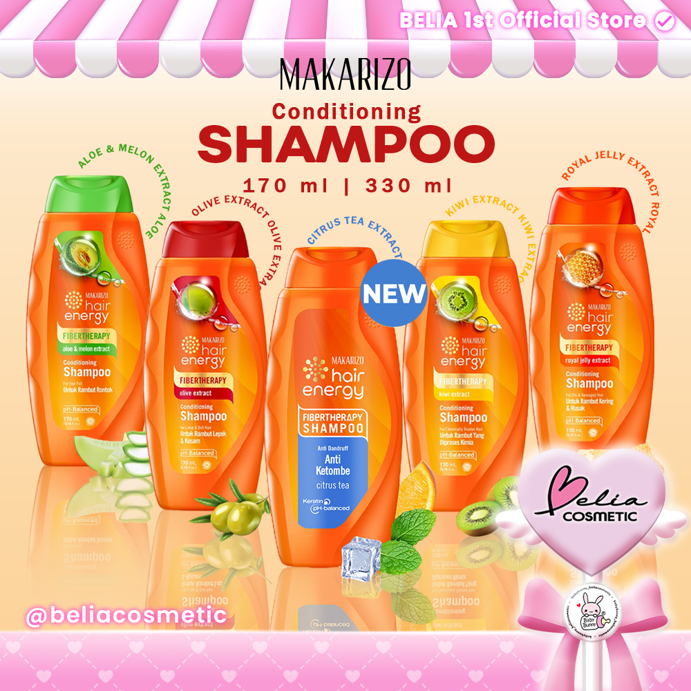❤ BELIA ❤ MAKARIZO Hair Energy Shampoo Botol (170ml & 330ml) Shampo Sampo Pembersih Rambut 2in1