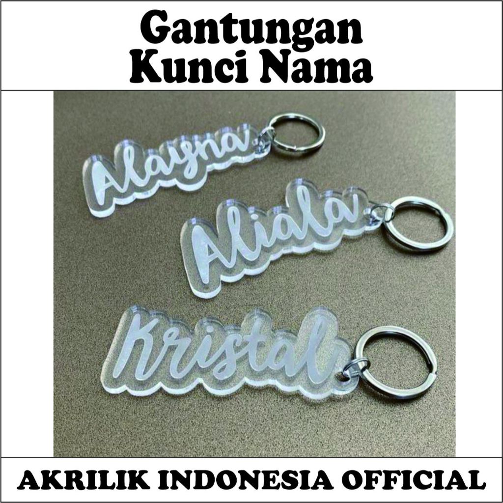GANTUNGAN KUNCI UKIR NAMA AKRILIK