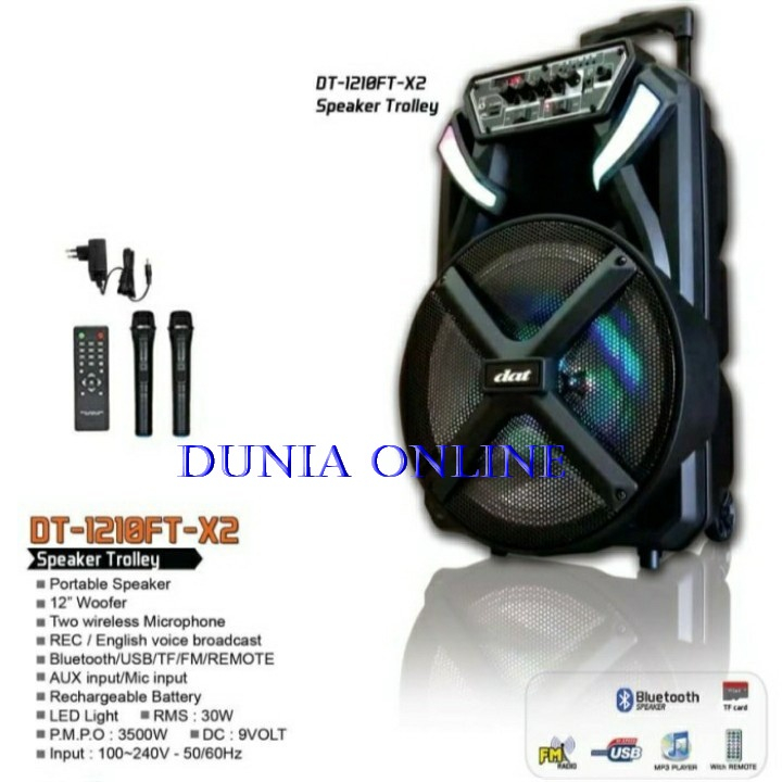 Speaker Dat DT 1210 FT X2 Bluetooth Speaker Portable Wireless 1210FTX2