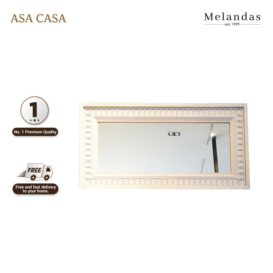 ASA CASA - Sveta Mirror Sideboard Kaca Dinding kayu Minimalis - Putih