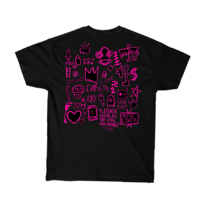 T-SHIRT ABSTRAK CORETAN PINK - KAOS SENI ALIPJON