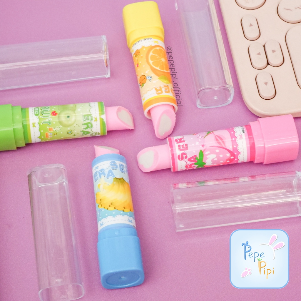

Penghapus Putar 8812 Lipstick Buah ER-1218 Eraser Penghapus Karet Hapusan Stip Setip Lipstik Lipen setip