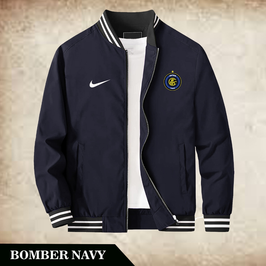 Diskon  Jaket Pria wanita Bomber Original Jaket Varsity Baseball Logo Intermilan + Nike / Jaket Pria