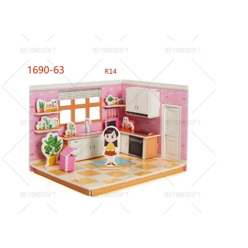 Mainan puzzle anak 3D mainan puzzle anak rumah rumahan